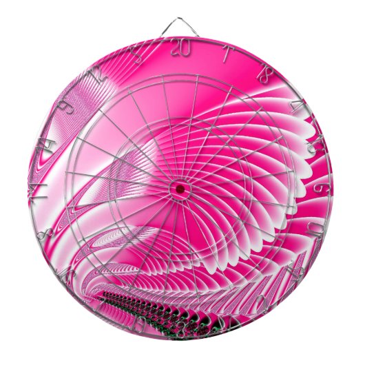 Jeu De Fléchettes Ailes de cygne rose fractales (Devant)