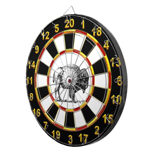 Jeu De Fléchettes American Buffalo Bison and gold foil plated Numéro (Devant droit)