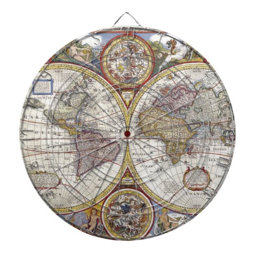 Jeu De Fléchettes Ancienne carte du monde (Devant)