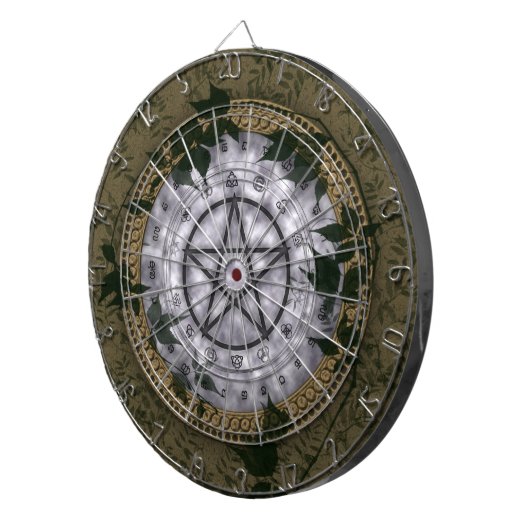 Jeu De Fléchettes Ancienne Magie Pagan Pentacle Dartboard (Devant droit)