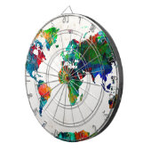 Jeu De Fléchettes aquarelle 20 de carte du monde (Devant droit)