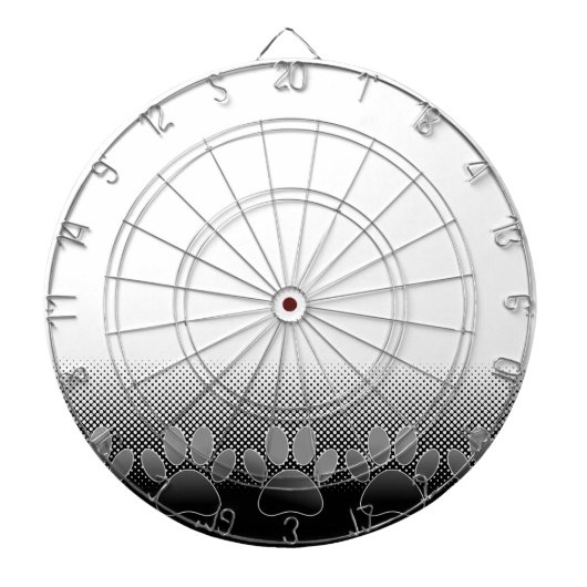 Jeu De Fléchettes Arrière - plan de dégradé de pattes noir et blanc (Devant)