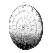 Jeu De Fléchettes Arrière - plan de dégradé de pattes noir et blanc (Devant droit)