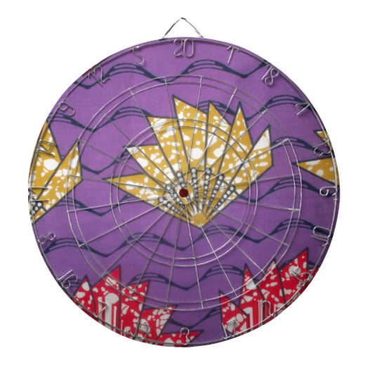Jeu De Fléchettes Art africain Abstrait : Vagues de passion violette (Devant)
