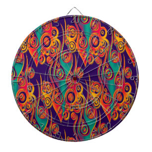 Jeu De Fléchettes Art Motif tatouage - flammes & cercles