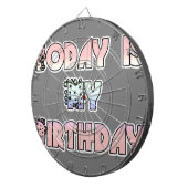 Jeu De Fléchettes Aujourd'hui est mon anniversaire Baby Pink Art Pri (Devant droit)