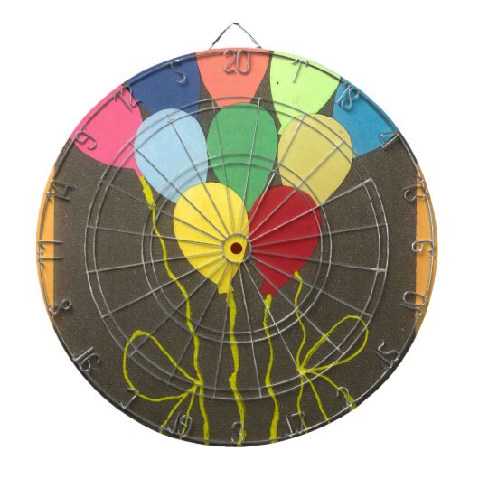 Jeu De Fléchettes Ballons d'anniversaire colorés Design graphique (Devant)