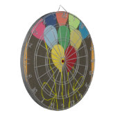 Jeu De Fléchettes Ballons d'anniversaire colorés Design graphique (Devant gauche)