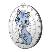 Jeu De Fléchettes Bande dessinée mignonne de chat bleu (Devant droit)