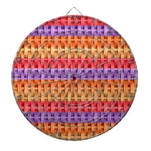 Jeu De Fléchettes Bandes colorées rétro en osier conception graphiqu