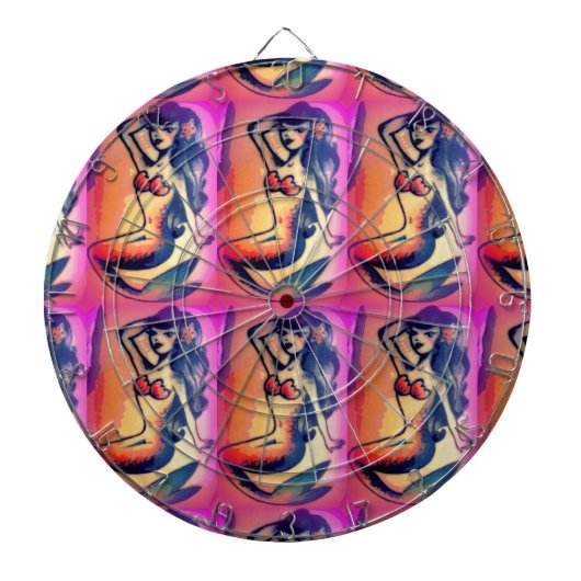 Jeu De Fléchettes beauté de sirène aux cheveux foncés (Devant)