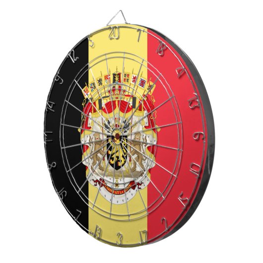 Jeu De Fléchettes Belgium Flag & COA (Devant droit)