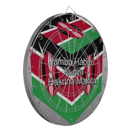 Jeu De Fléchettes Belle Belle Cube Kenyane Drapeau avec salutation (Devant gauche)