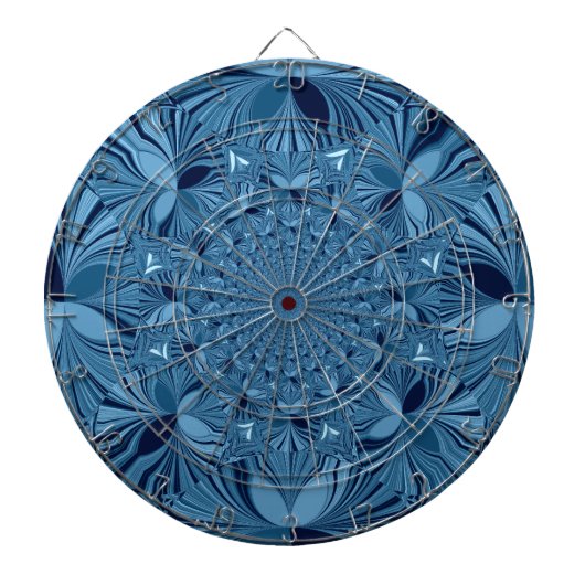 Jeu De Fléchettes Belle Belle Iridescente Blue Kaleidoscope Art (Devant)