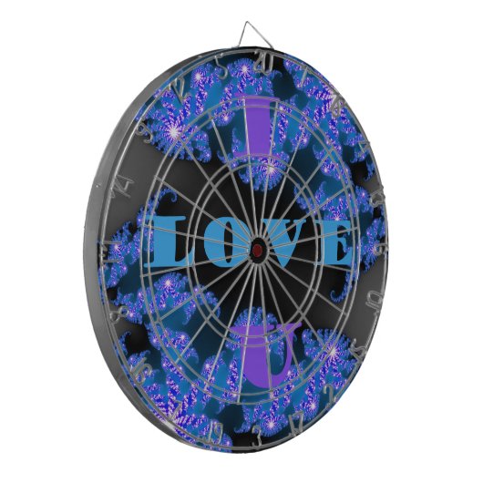 Jeu De Fléchettes Belle Galactique Blue Love Texte Motif Design, (Devant gauche)