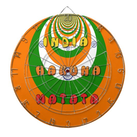 Jeu De Fléchettes Belle Inde couleurs drapeau national Hakuna Matata (Devant)