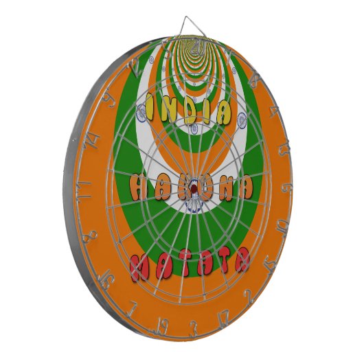 Jeu De Fléchettes Belle Inde couleurs drapeau national Hakuna Matata (Devant gauche)