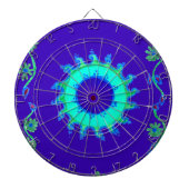 Jeu De Fléchettes Belle Iridescente Blue Floral Art peinture à l'hui (Devant)