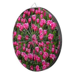JEU DE FLÉCHETTES BELLES TULIPES ROSES