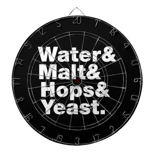 Jeu De Fléchettes Bière = Eau & Malt & Hops & Yeast. (Devant)