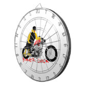 Jeu De Fléchettes BIKER CHICK assise sur sa moto (Devant droit)