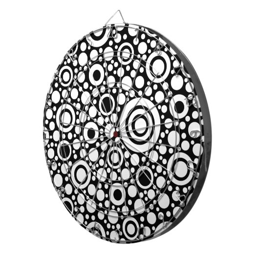 Jeu De Fléchettes Black Dots & Circles Grid + your backgr. & (Devant droit)