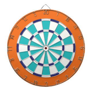 Jeu De Fléchettes Blanc, marine, turquoise, et orange