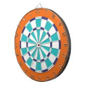 Jeu De Fléchettes Blanc, marine, turquoise, et orange (Devant droit)