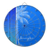 Jeu De Fléchettes Bleu Électrique, Rayures Verticales ; Bande ; Palm (Devant)