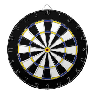 Jeu De Fléchettes Bleu Jaune Noir Dartboard