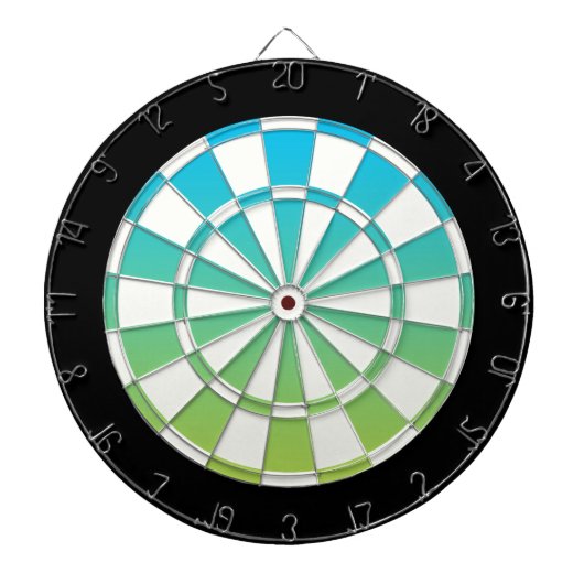 Jeu De Fléchettes Bleu Vert Noir Et Blanc (Devant)