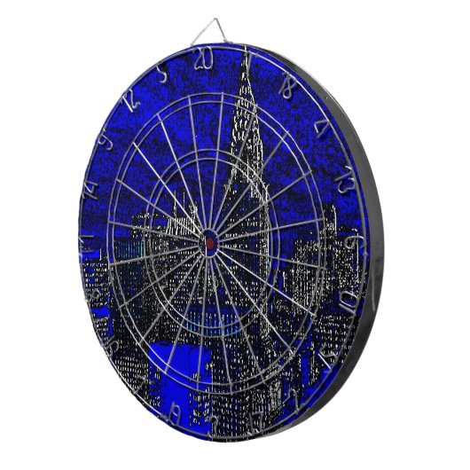 Jeu De Fléchettes Blue Pop Art New York (Devant droit)