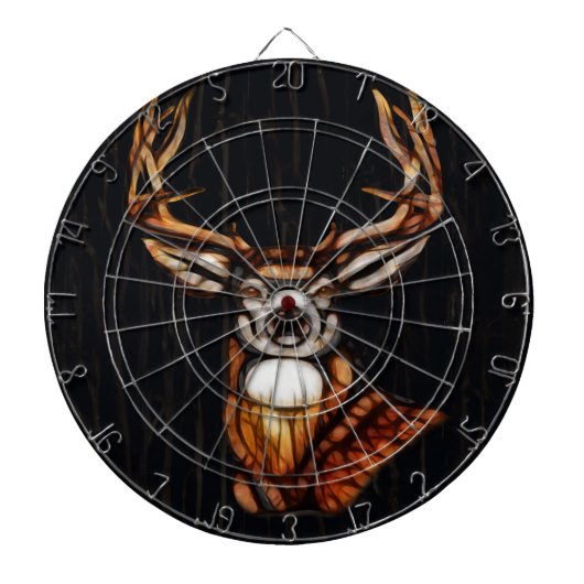 Jeu De Fléchettes Bois foncé Bois de cerf rustique campagne Unique (Devant)