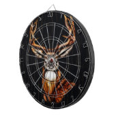 Jeu De Fléchettes Bois foncé noir cerf rustique pays unique (Devant droit)