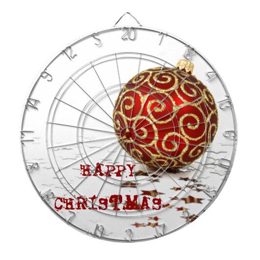 Jeu De Fléchettes Boules de Noël rouges décoratives (Devant)