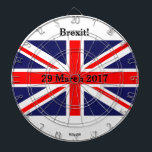 Jeu De Fléchettes Brexit les Anglais<br><div class="desc">Conception britannique de drapeau,  peint à la main et imprimé avec la date du déclenchement de l'article 50.</div>