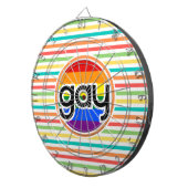 Jeu De Fléchettes Bright Rainbow Stripes, Gay (Devant droit)