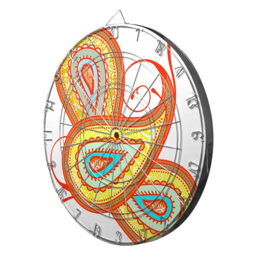 Jeu De Fléchettes Cadeaux à la menthe orange jaune moderne (Devant droit)