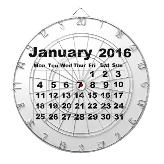 Jeu De Fléchettes Calendrier janvier 2016 (Devant)