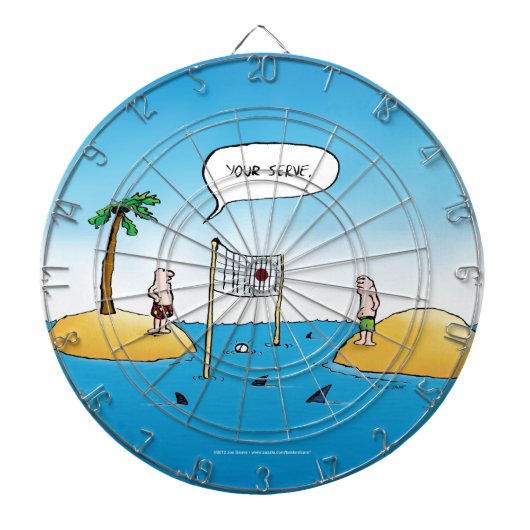 Jeu De Fléchettes Caricature amusante de Shark Volleyball (Devant)