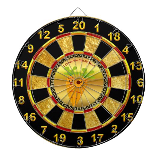 Jeu De Fléchettes Carottes caricaturales avec de grands yeux et un s (Devant)