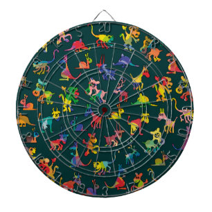 Jeu De Fléchettes Carreaux de Motif Animaux Abstraits