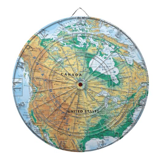 Jeu De Fléchettes Carte de l'Amérique du Nord (Devant)