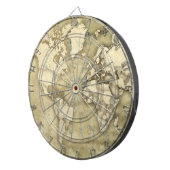 Jeu De Fléchettes Carte de papier usée du monde (Devant droit)