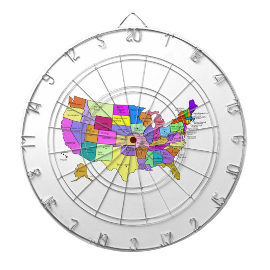 Jeu De Fléchettes Carte des Etats-Unis (Devant)