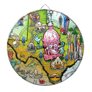 Jeu De Fléchettes Carte du dessin animé Austin Texas