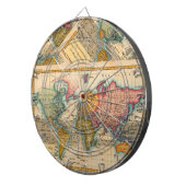 Jeu De Fléchettes Carte du monde 1700s Antique Continents (Devant droit)