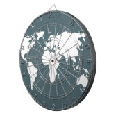 Jeu De Fléchettes Carte du monde. bleu et blanc (Devant droit)