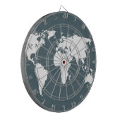 Jeu De Fléchettes Carte du monde. bleu et blanc (Devant gauche)