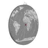 Jeu De Fléchettes Carte du monde en gris et blanc (Devant gauche)